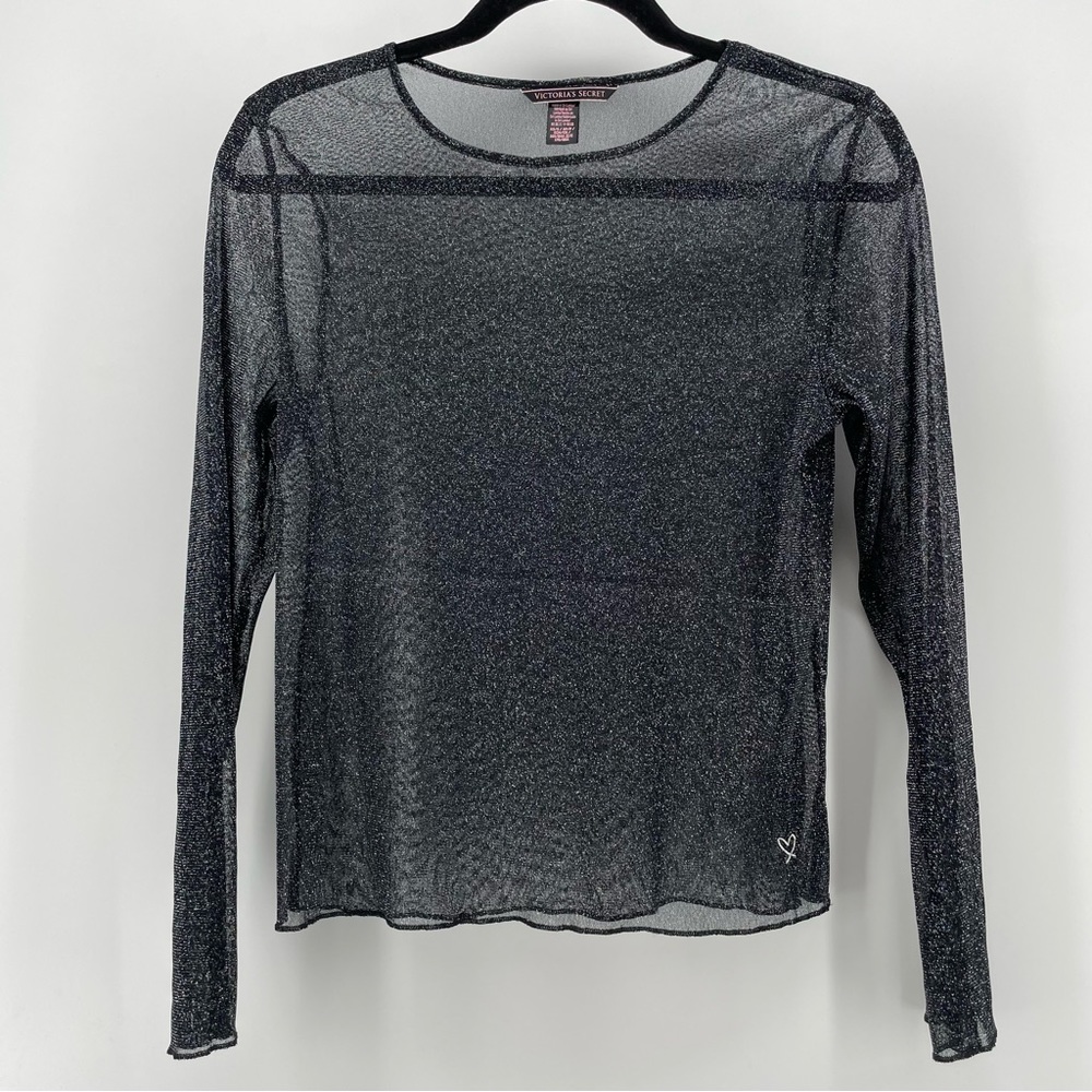Victoria’s Secret Black Shimmer Sheer Top XS/S